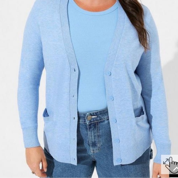 TORRID💙Baby Blue v neck Cardigan - Picture 2 of 5